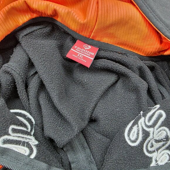 Mens Colosseum Cowboys OSU Black & Orange Full Zip Hoodie Jacket Polyester XXL - Picture 9 of 10